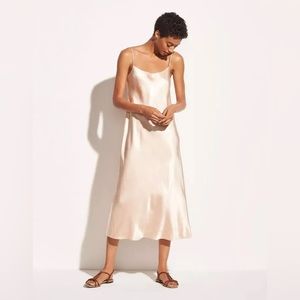 Vince Satin Slip Midi Dress size M NWT in Lychee Nude
